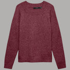 Vero Moda pullover paricollo donna bordeaux con texture melange, dettaglio cuciture