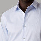 Calvin Klein camicia slim a righe in popelin azzurro con colletto classico