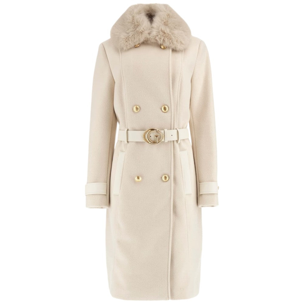 Guess cappotto doppio petto beige chiaro Amelia W4BL46 WGKI2 G1M5 Giubbini Guess