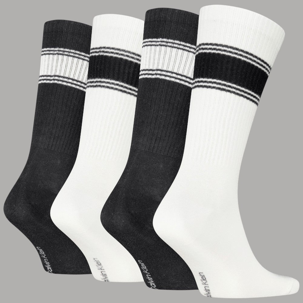 Calzini da uomo Calvin Klein bianchi e neri, gift box da 4 paia