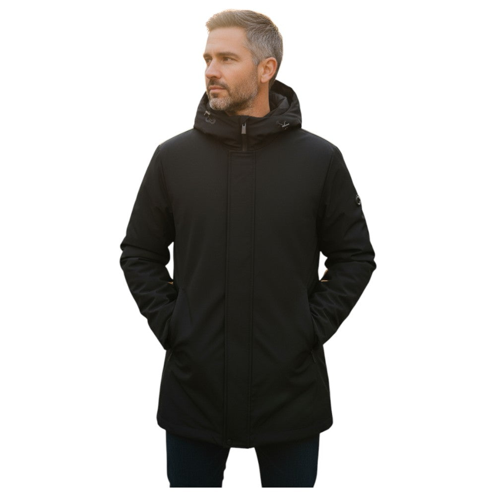 Markup parka nero lungo in tessuto tecnico MK24007 Giubbini Markup