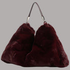 Liu Jo borsa hobo in morbida eco pelliccia bordeaux con dettaglio metallico sul manico