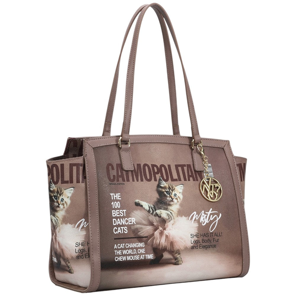 Ynot shopping bag linea Metro Chic stampa Catmopolitan MTC001F5 Borse YNot