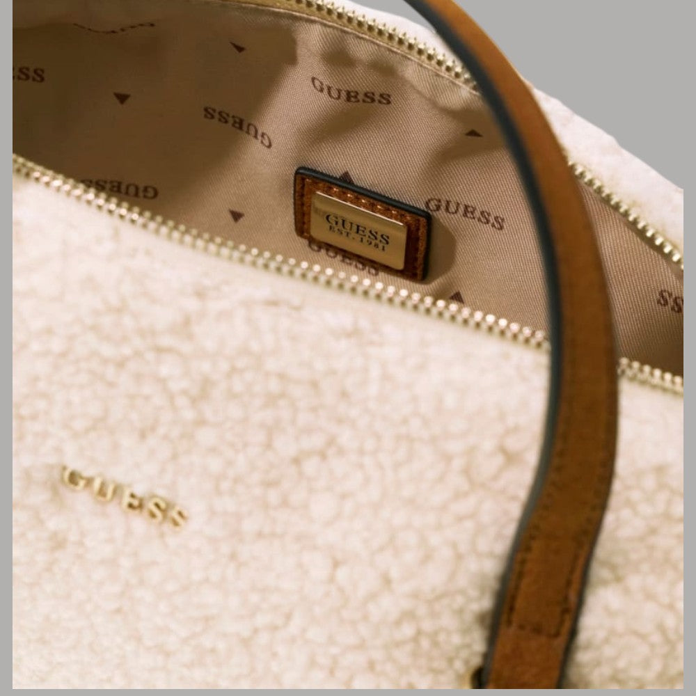 Guess mini borsa a tracolla Taylor effetto teddy