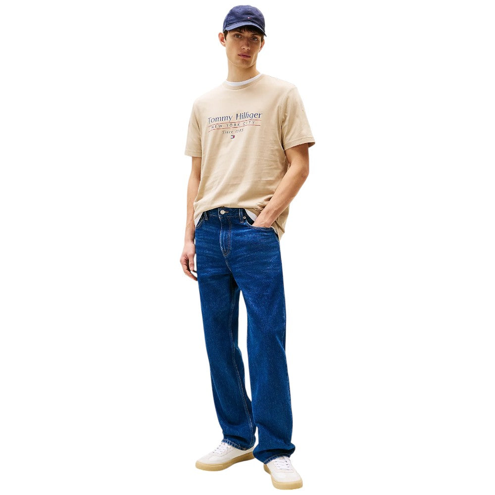 Tommy Hilfiger t-shirt beige con stampa MW0MW38621RBT T-shirt Tommy Hilfiger