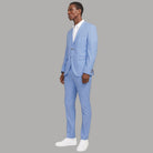 Jack & Jones Solaris giacca blazer uomo celeste con cuciture sottili e tasche frontali