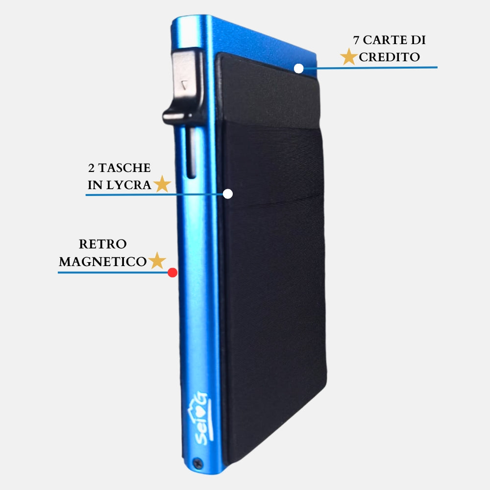 Sei G portacarte safe magnetic royal con custodia in pelle nera Portafogli SEI G