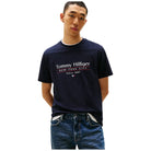Tommy Hilfiger t-shirt blu con stampa centrale MW0MW38621DW5 T-shirt Tommy Hilfiger