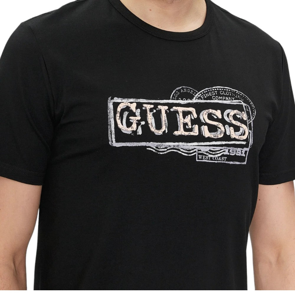 Guess t-shirt nera Box logo M4GI26 J1314 T-shirt Guess