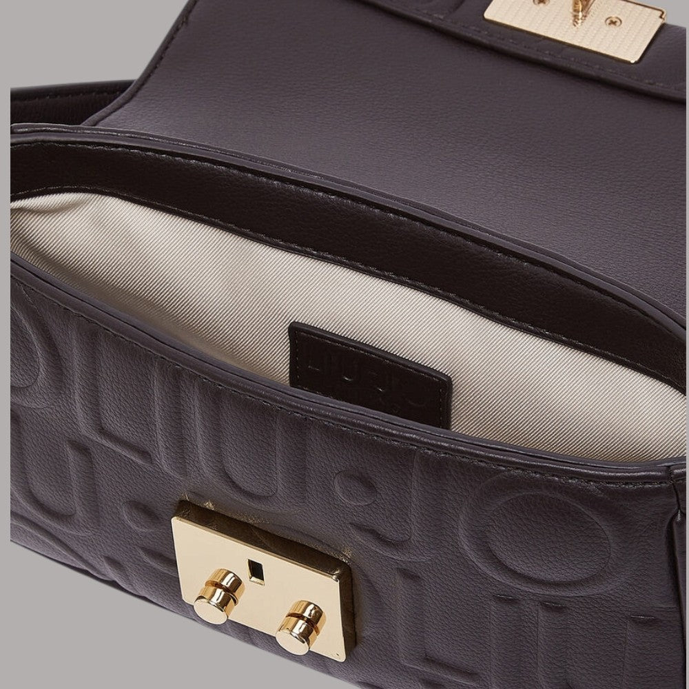 Borsa Liu Jo piccola Adiva crossbody colore marrone con dettagli in oro