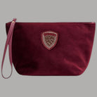 Beauty case pochette da donna Blauer rosso bordeaux con dettaglio badge logo e zip