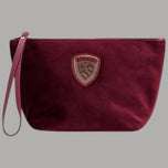 Beauty case pochette da donna Blauer rosso bordeaux con dettaglio badge logo e zip