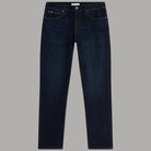 Jeans slim dritti Tommy HilfigerDenton MW0MW43162 blu scuro con cuciture visibili e dettaglio logo sulla tasca anteriore