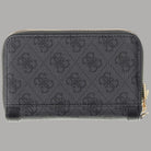 Portafoglio medio Guess Lindsey marrone con stampa logo all over
