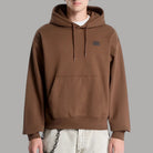 Felpa oversize con cappuccio Vans marrone Cocoa con logo ovale