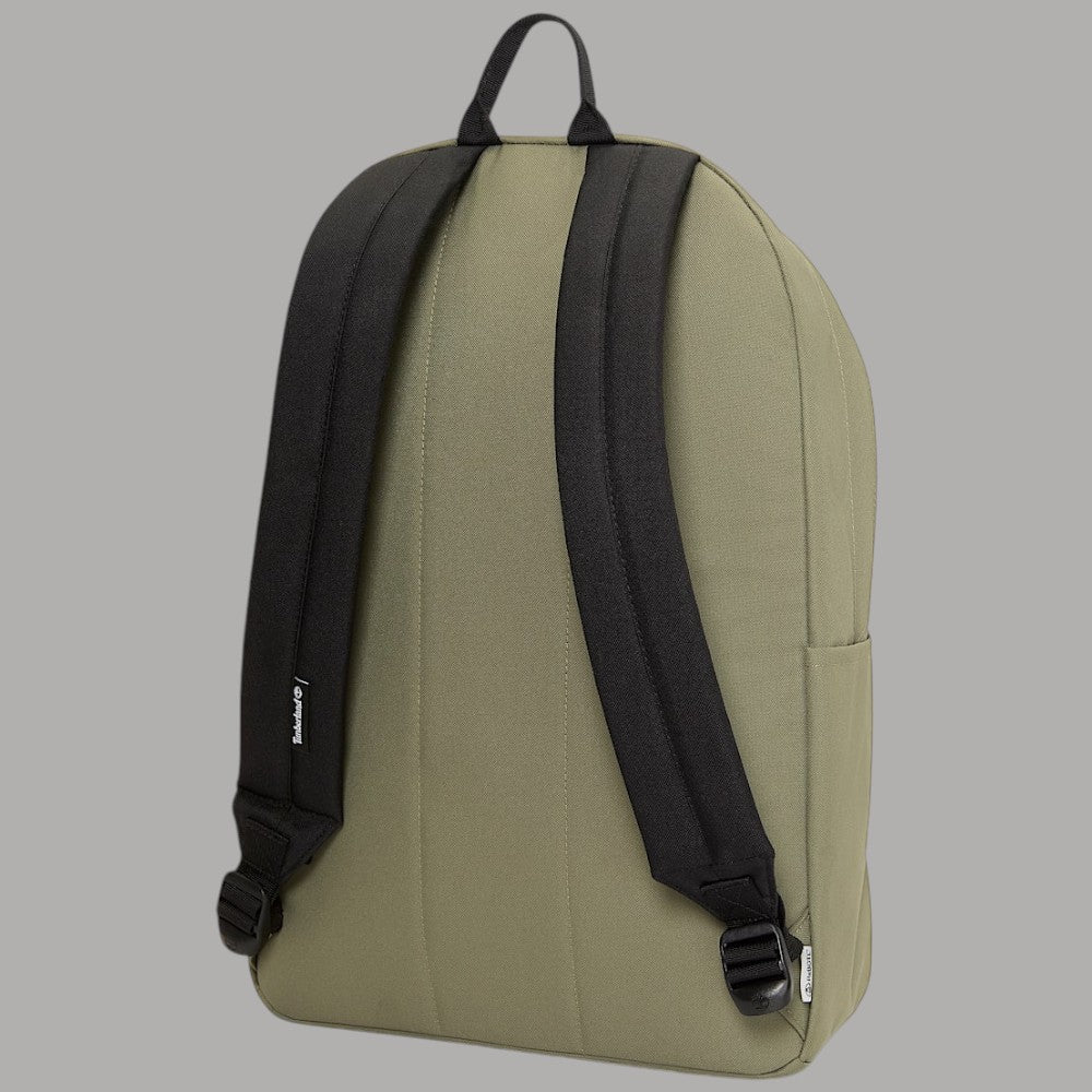 Timberland backpack da 22 litri colore verde oliva con tracolle nere e dettagli in tessuto resistente