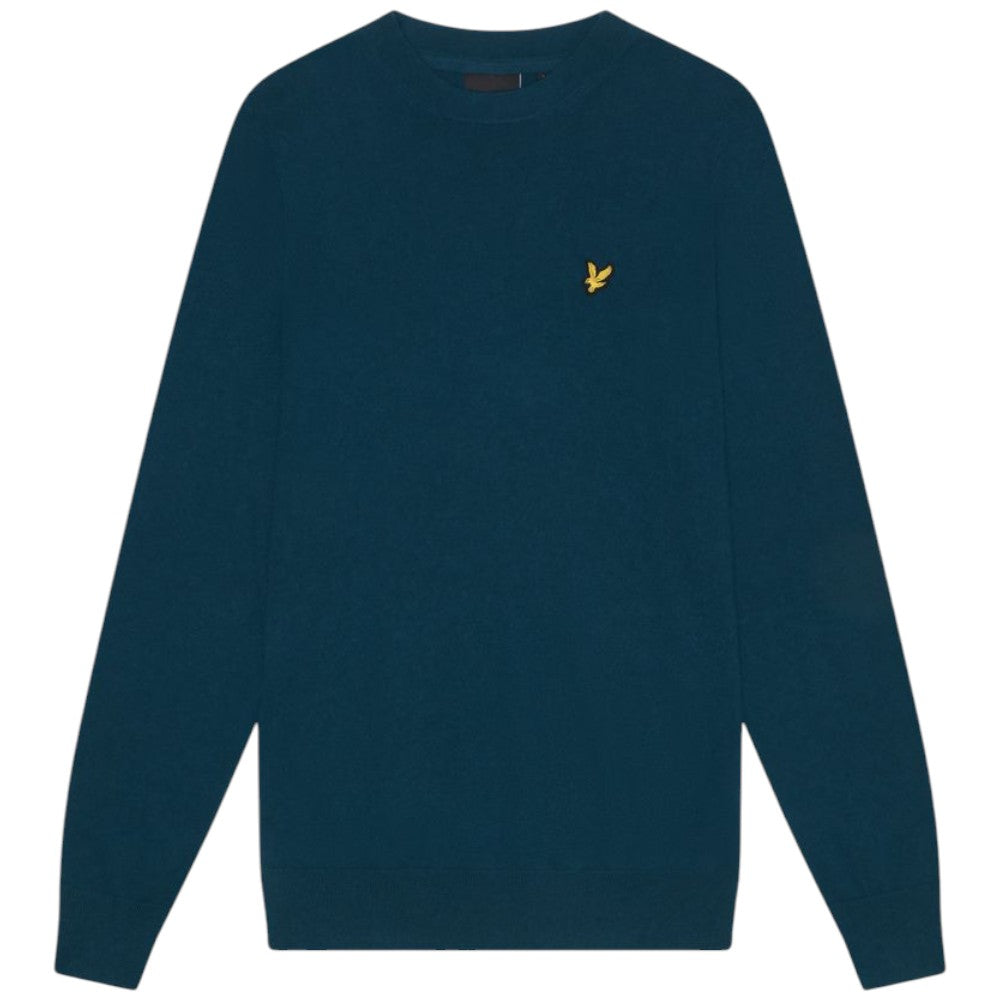 Lyle & Scott pullover merino petrolio KN2110VC Maglieria Lyle & Scott