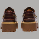 Scarpa da donna Timberland in pelle marrone con plateau e dettaglio in corda