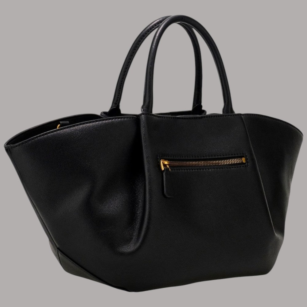 Borsa a mano Guess Allegra effetto bottalato nera con tracolla removibile e zip frontale