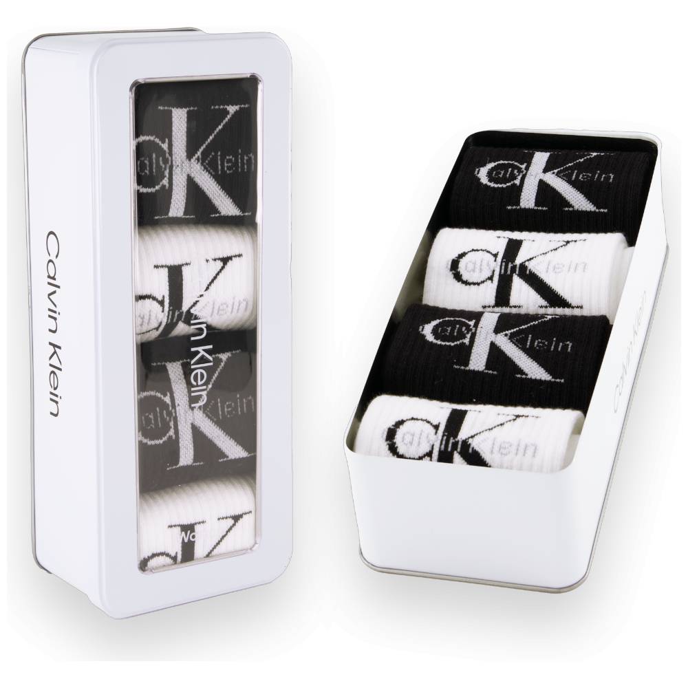 Calvin Klein donna pack 4 calze nere bianche 701235384001801 Calzini Calvin Klein