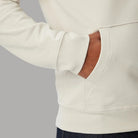 Felpa cappuccio Calvin Klein con logo centrale in bianco cotone texture liscia