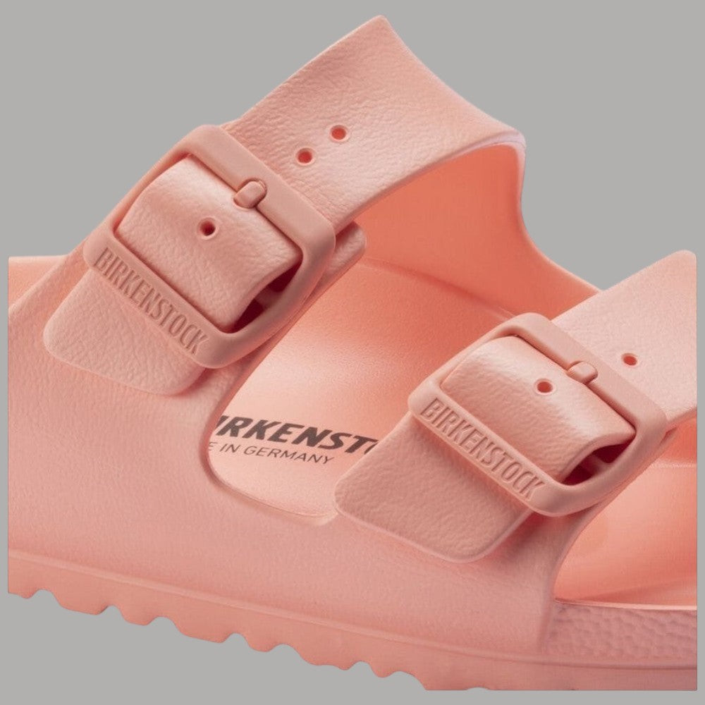 Birkenstock Ciabatte Arizona Eva donna Narrow Fit rosa con due cinturini regolabili, dettaglio logo leggeri ammortizzanti