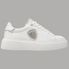 BLAUER Sneakers Donna Bianche in Pelle con Dettaglio Argentato - Prodotti di Classe