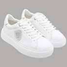 BLAUER Sneakers Donna Bianche in Pelle con Dettaglio Argentato - Prodotti di Classe
