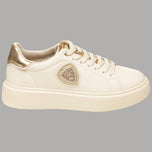 Sneaker da donna BLAUER crema con dettagli oro e patch sul lato