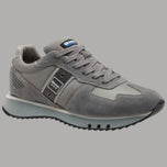 Sneaker BLAUER grigia TOKYO01 con lacci, pannelli scamosciati e suola nera