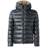 Piumino Baluer imbottito grigio antracite con zip e cappuccio