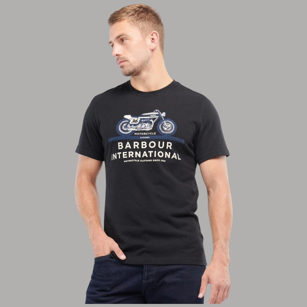 Barbour Insignia T-shirt Nera Cotone Traspirante Uomo - Prodotti di Classe