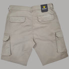 Bermuda cargo cotone chiaro, tasche cargo frontali e laterali con patta