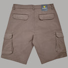 Bermuda cargo cotone fango, tasche cargo frontali e laterali con patta