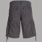 Pantaloncini cargo in cotone grigio antracite con tasche applicate e chiusura frontale