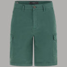 Bermuda cargo verde uomo con patta e tasche cargo laterali