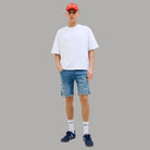 Bermuda in Denim Jack Jones con Effetto Vintage e Rotture - Prodotti di Classe