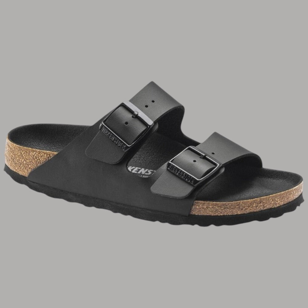 Ciabatte Birkenstock Arizona nere con 2 fibbie e suola sagomata in sughero