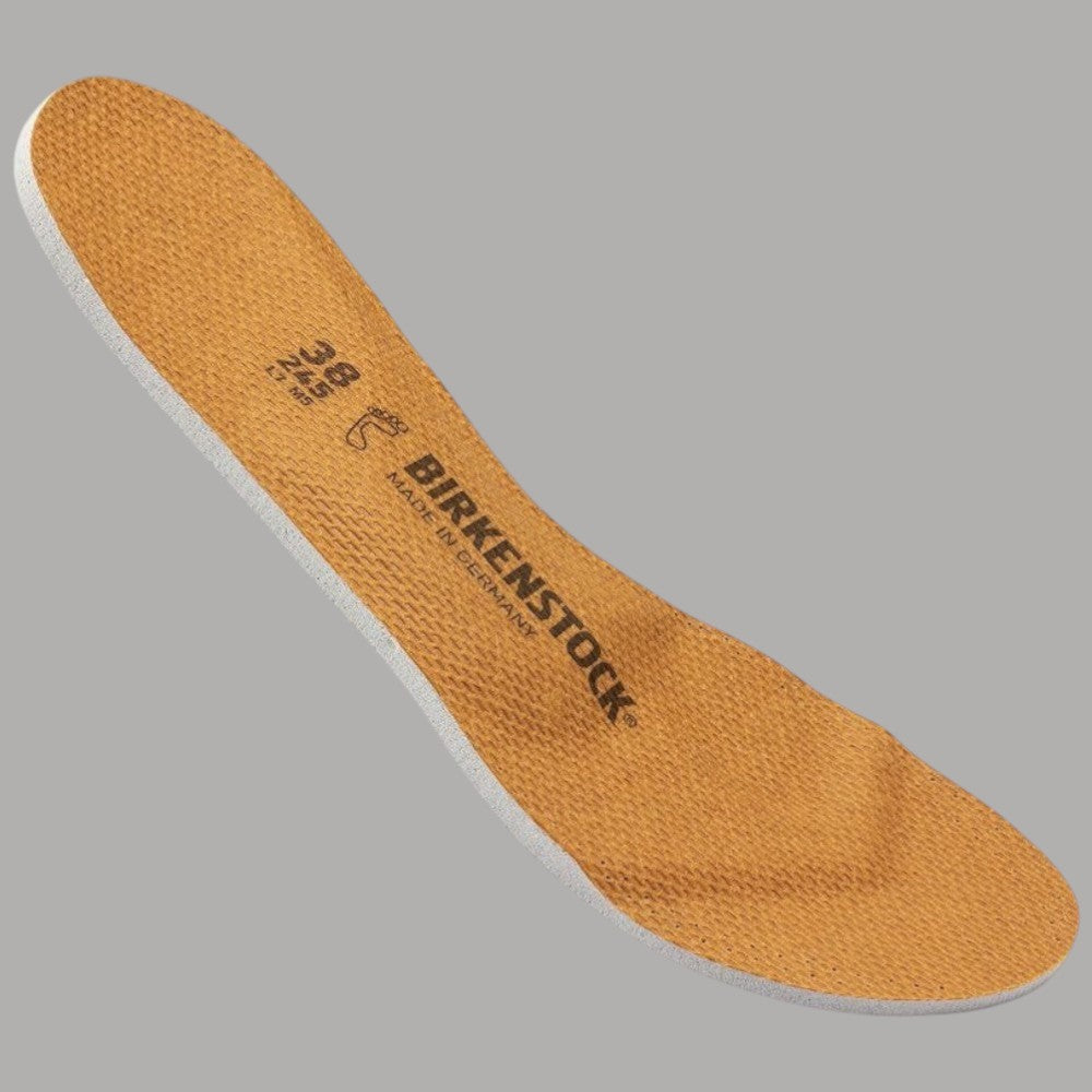 Plantare comfort Birkenstock Birko Tex marrone, vista superiore con scritta e logo
