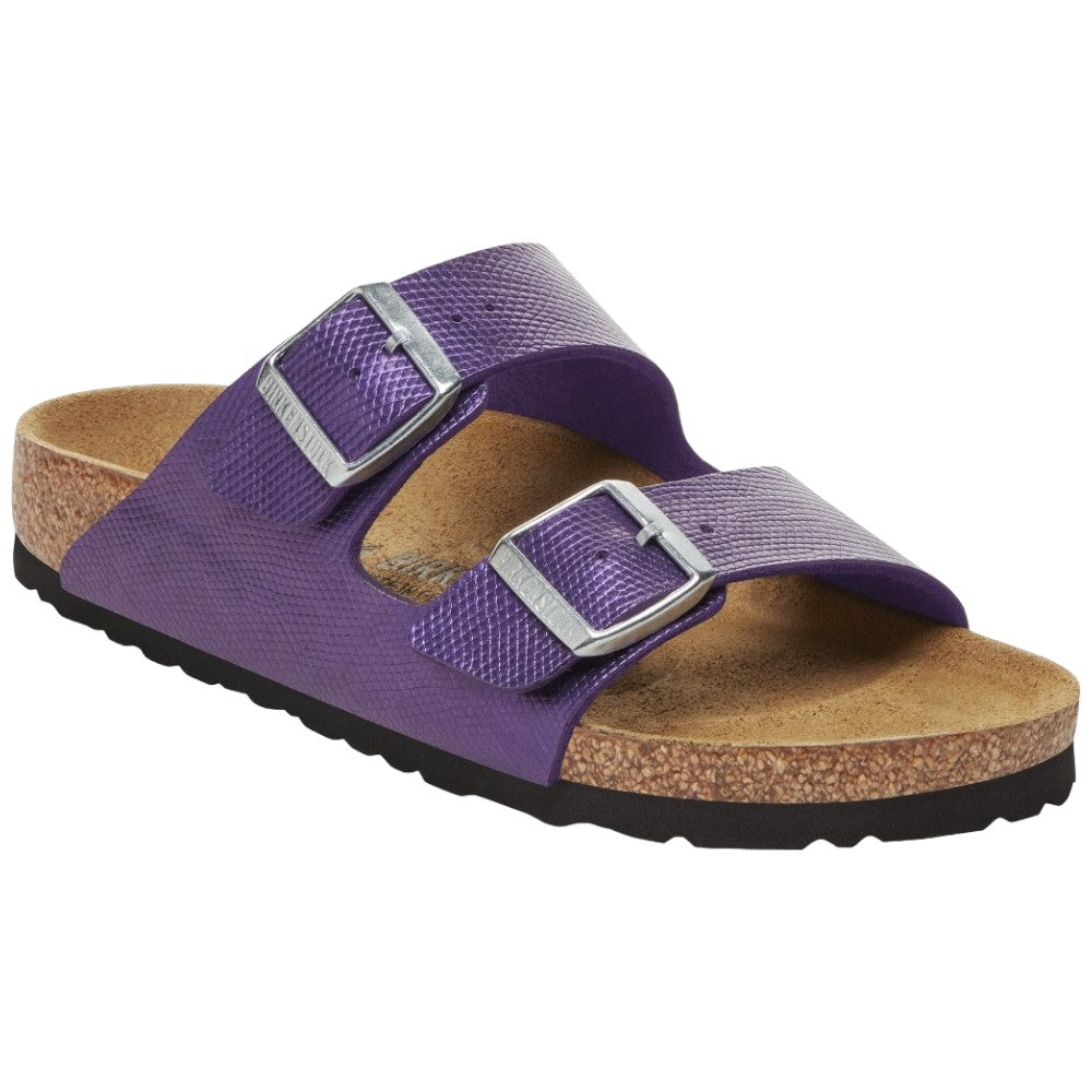 Birkenstock ciabatta Arizona hiny lizard acai, Birko Flor Embossed 1027765 Ciabatte Birkenstock