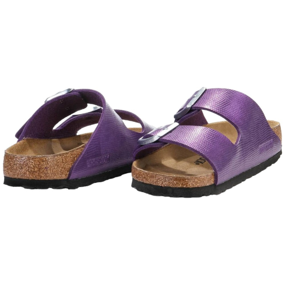 Birkenstock ciabatta Arizona hiny lizard acai, Birko Flor Embossed 1027765 Ciabatte Birkenstock