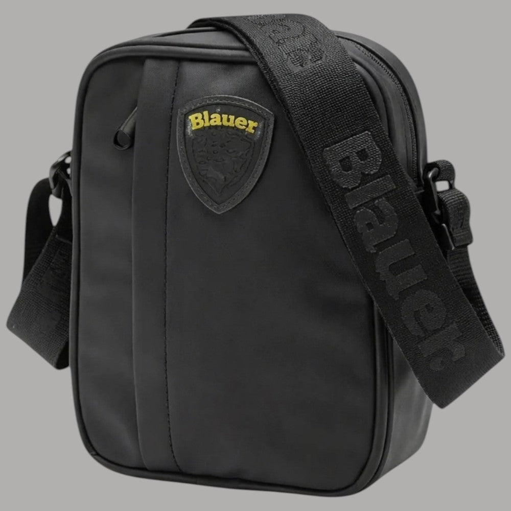 Blauer Borsello Uomo Tracolla Gommato con Doppia Zip 20x18x5 cm - Prodotti di Classe