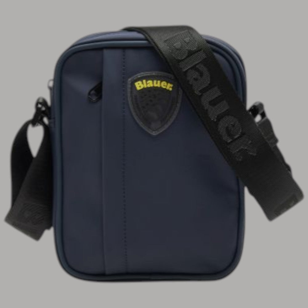 Blauer Borsello Uomo Tracolla Gommato con Doppia Zip 20x18x5 cm - Prodotti di Classe
