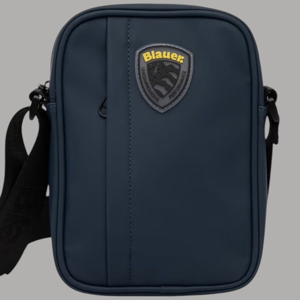 Blauer Borsello Uomo Tracolla Gommato con Doppia Zip 20x18x5 cm - Prodotti di Classe