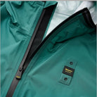 Giacca a vento uomo verde in nylon, zip spalmata ed etichetta logo sul petto