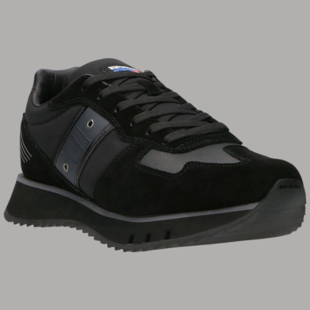 Sneakers nere con lacci, pannelli grigio scuro e suola EVA