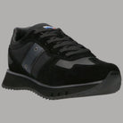Sneakers nere con lacci, pannelli grigio scuro e suola EVA