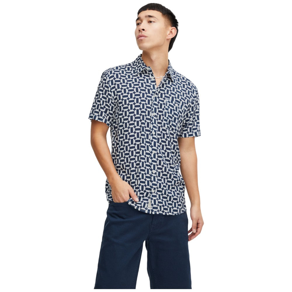 Blend camicia manica corta bianca blu 20716384 Camicie Blend