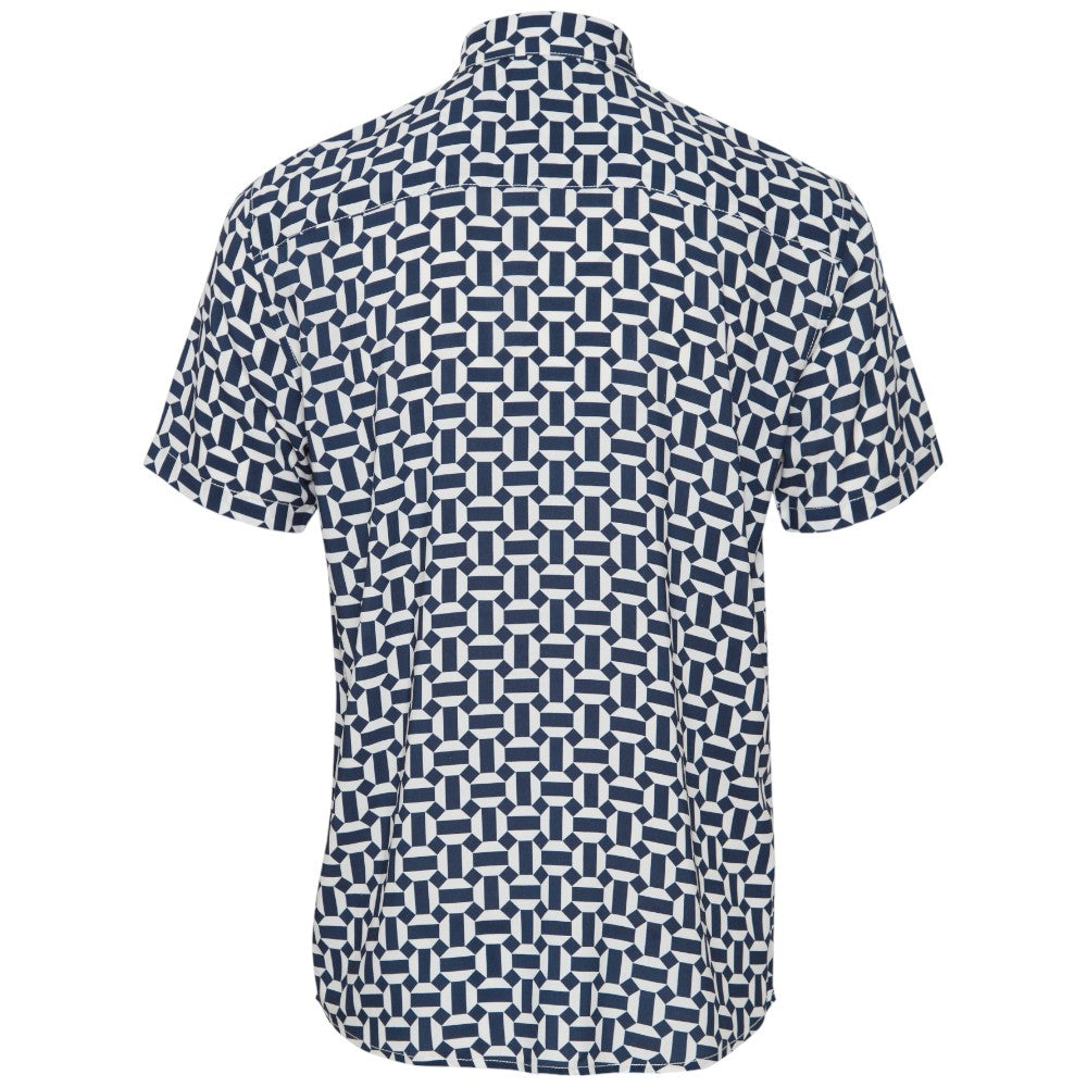 Blend camicia manica corta bianca blu 20716384 Camicie Blend