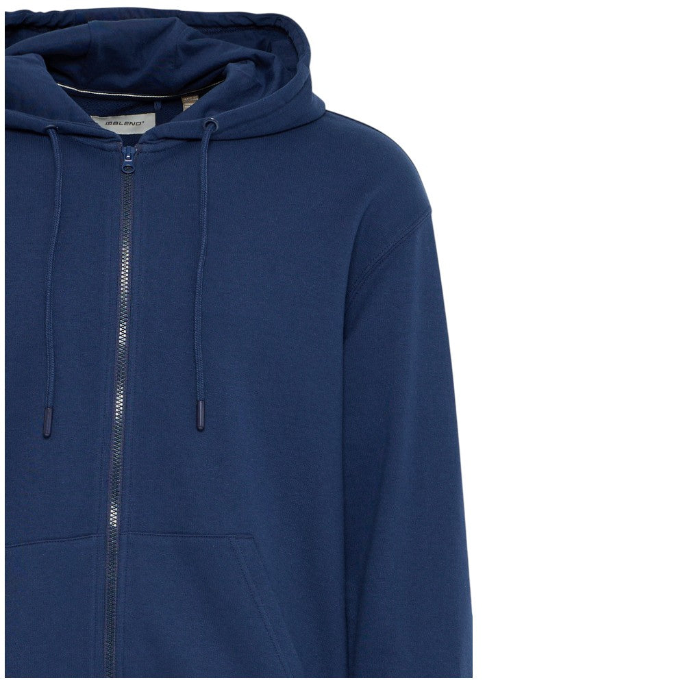 Blend felpa blu con zip e cappuccio 20717883 Felpe Blend